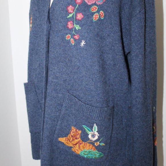NWT Johnny Was Biya JW Workshop Griffin Cardigan Duster Knit Jacket Embroidery - Picture 4 of 11